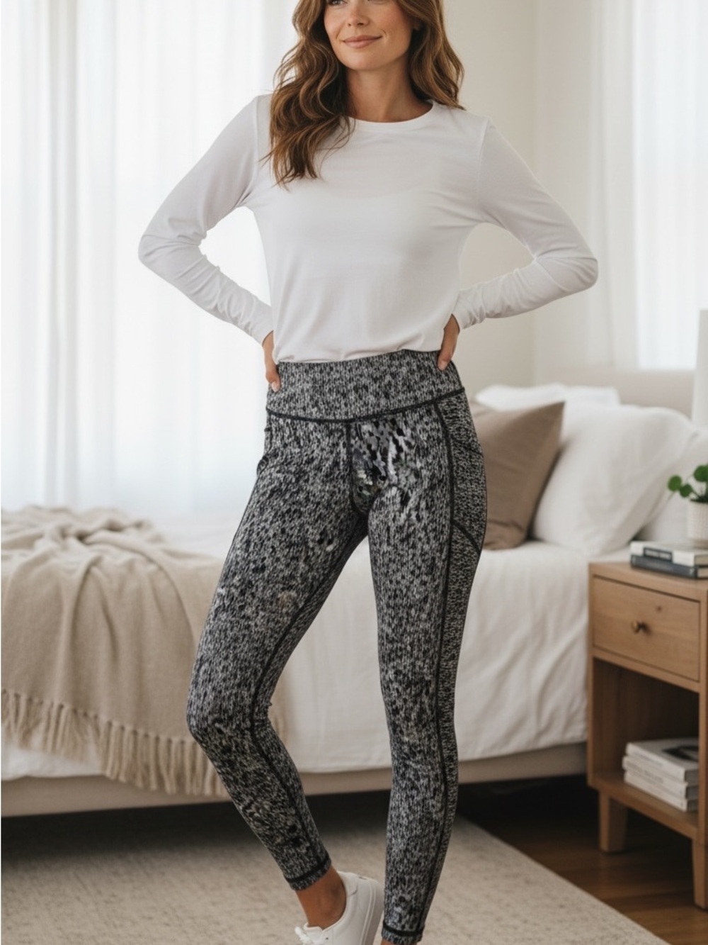 Victoria Sport Grey Speckle High-Waist Leggings